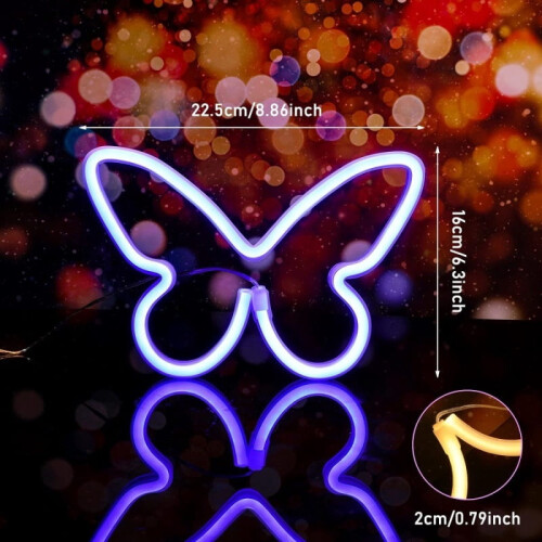 LED Butterfly Neon Wall Light – USB Powered, Lightweight 1