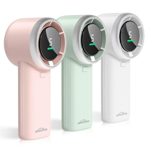 Φορητός ανεμιστήρας WHATOOK Turbo Mini, επαναφορτιζόμενος, μεταλλικό σώμα, ψηφιακή οθόνη, 1