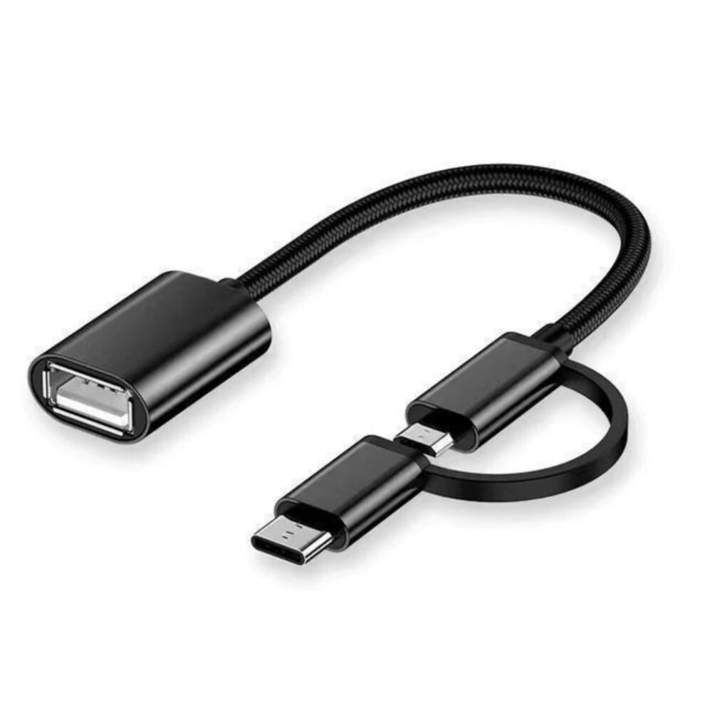 Double Interfaces Otg Cable Portable Otg Adapter With Aluminum Housing Data Transfer Cable 150Mm Length For Phones Tabl 9329345159091