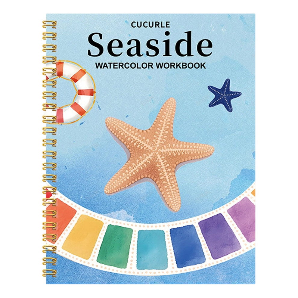 Artists Watercolor Coloring Book Twin Wire Binding-Starfish. 7696001562864
