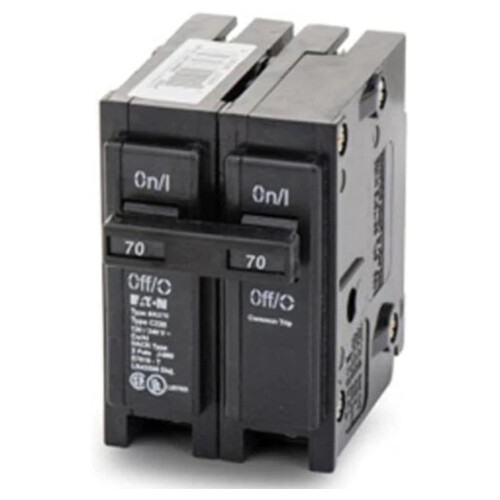 Διακόπτης κυκλώματος 70Amp, Διπλός πόλος 120/240V, Εναλλάξιμη διακοπή, Πλήρους