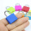 Mini Metal Luggage Locks Plastic-Covered Copper 1 Set 6