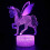 Νυχτερινό Φως USB Unicorn3D, 7 Χρώματα + Αφή + Τηλεχειριστήριο, Βάση με Τρεκλίσματα, 1