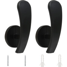 4 db-os fekete függönyrögzítő akasztó, falra szerelhető függönytartó, dekoratív akasztók, csavarokkal ellátott függönyrögzítők (4
