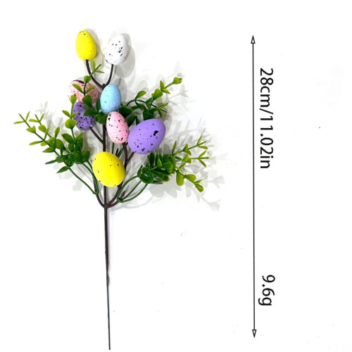 Aculete de ouă de Paște, ouă artificiale de Paște, ramuri, aculete de flori, buchet de ouă false pentru petrecerea de Paște de primăvară, 2