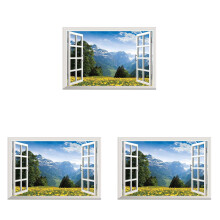 Autocolante false pentru ferestre cu peisaj montan, 40x60 cm, 3 buc.