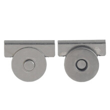 No Sew Magnetic Purse Clasps 20Mm - Invisible Bag Closures, Handbag Snap Repair Kit, Bronze Metal Button (10 Pairs) Gray
