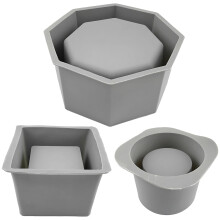 3-teiliges Silikon-Pflanzgefäß-Formen-Set – Quadratisch, Rund, Achteckig