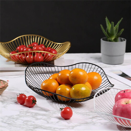 Obstkorb aus Metall mit durchbrochenem Design – Schwarz oder Gold 2
