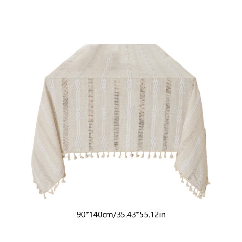 Toalha de mesa em jacquard vazado, poliéster, 140 x 90 cm (55 x 36 polegadas) 2