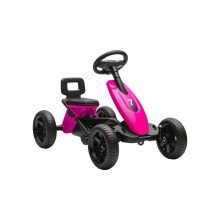 Pedal Go Kart for Kids 2-5 Years, with Silent EVA Wheels, Metal Frame, Pink