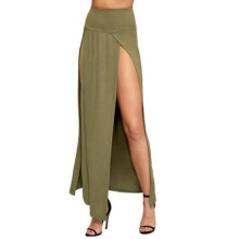 Damen-Maxirock mit doppeltem Schlitz, langem Stil, stilvoll und elegant, zwei seitliche Schlitze, für Komfort und Vielseitigkeit bei legeren oder