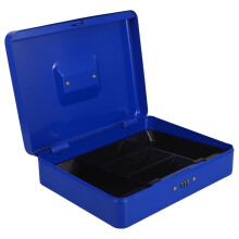 Metal Storage Box with Removable Tray for Organizing Cash and Receipts