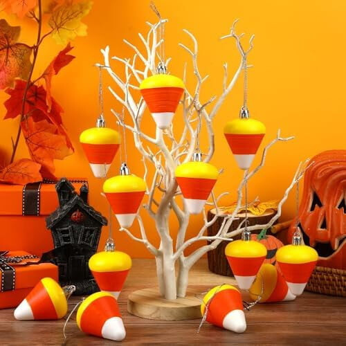 24 τεμάχια κρεμαστά στολίδια για το Halloween, διακοσμήσεις από καραμέλες και 2