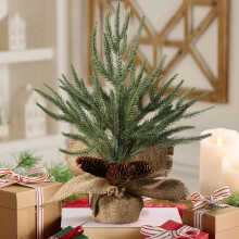 12" Mini Artificial Christmas Tree with Red Berries & Pine Cones – Tabletop Xmas Decor for Mantel, Fireplace, Indoor Home – Compatible with