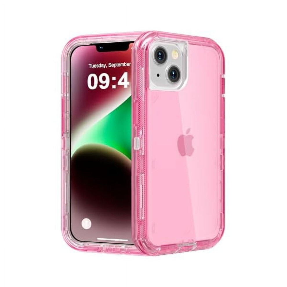 Fu1999 Iphone 13 Case – Heavy Duty Shockproof, Anti-Drop, Dual-Layer Transparent Cover, Compatible With Iphone 13 (6.1"), Crystal Pink 9399596076799