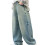 Τζιν φαρδύ για αγόρια, φαρδύ παντελόνι cargo denim με λάστιχο στη μέση, γαλάζιο, 6-7 ετών, 4