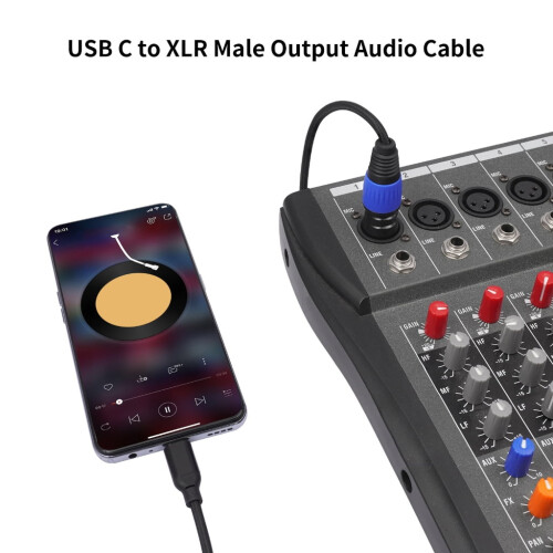 Καλώδιο μετατροπέα στερεοφωνικού ήχου USB τύπου C αρσενικό σε 3 ακίδων XLR αρσενικό 2