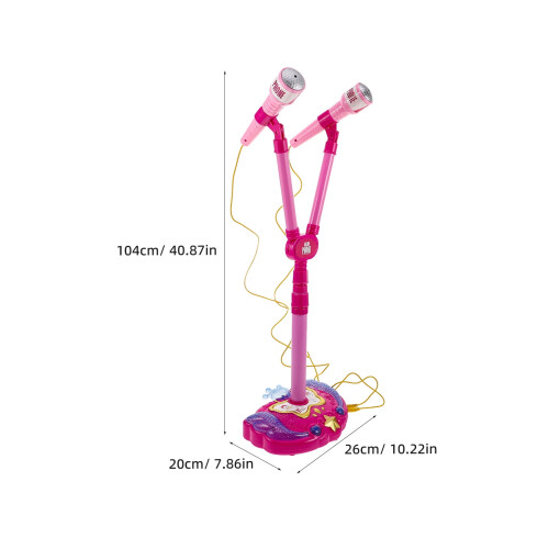 Semplice ed elegante microfono rosa con supporto per attività di parlato e canto. 1