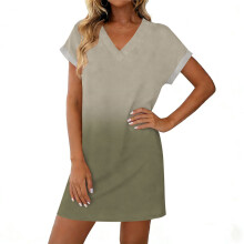 Rochie de seară pentru femei, cu mânecă 3/4, cu decolteu în V, lejeră, lejeră, elastică, confortabilă, pentru ținuta de zi cu zi de
