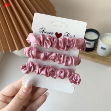 3 buc/set mătase satinată Scrunchies femei culoare solidă păr frânghie elegantă coadă de cal suport elastic bandă de cauciuc accesorii de păr