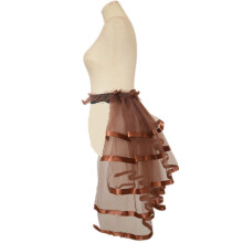 Damen-Tüll-Tutu-Röcke mit Schleppe, Steampunk-Viktorianischer Tutu-Rock, Tüll-Unterrock zum Binden