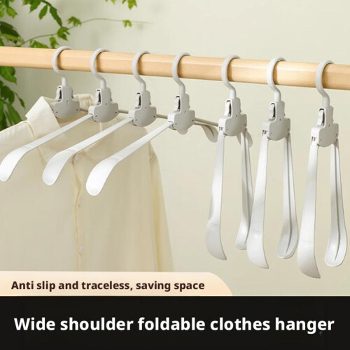 Foldable Clothes Hangers 10-Pack PP Grey/Apricot/White 2