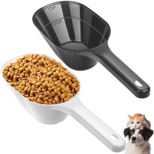 2 PACK Dog Food Scoop,1 Cup Capacity Pet Food Scoop With Measuring Lines For Dog, Puppy and Cat