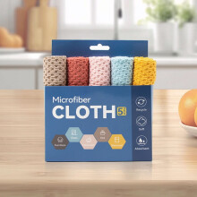 Lot de 5 chiffons de nettoyage en microfibre MOYU (30 x 30 cm), réutilisables, non pelucheux, ultra-absorbants – pour la maison, la cuisine et la