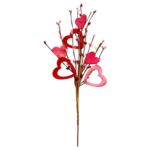 Arranjo floral para o Dia dos Namorados com frutinhas artificiais – 42 cm (16,5 polegadas)