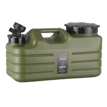 Draagbare PE-watertank 5L/10L/11L/12L met kraan, reservedop, verlengbuis en borstel – Groen/Kaki/Zwart, geschikt voor kamperen