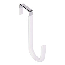 Dørkrog, 1-pak, gummibeskyttet, robust metal, holder 9 kg, til håndklæder/tøj/badeværelse (hvid)