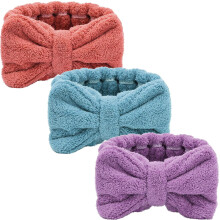 3 bucăți de spălare a feței cu bandă de susținere machiaj Spa bandă de susținere prosop Terry păr bentițe microfibră bowtie bentițe duș
