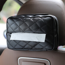 Auto tissuebox van PU, rechthoekig, zwart, grappig cadeau voor thuis, tissuebox voor vrienden
