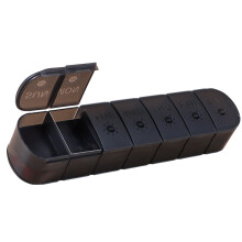 Boîte de rangement de pilules Portable à 14 compartiments,-Noir