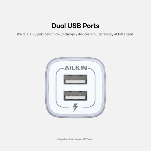 Φορτιστής τοίχου USB 2 τεμαχίων, κύβος γρήγορης σύνδεσης διπλής θύρας 2.1A για 2