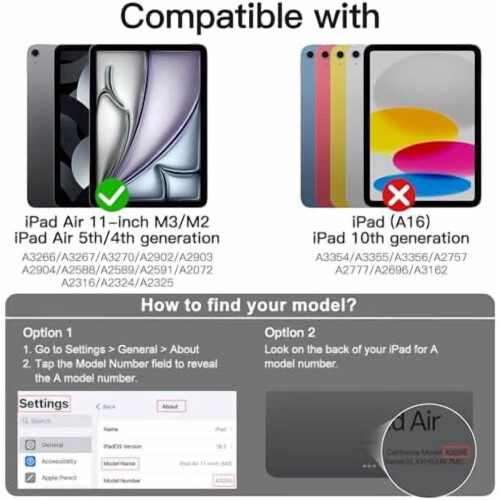 Λεπτή διάφανη θήκη iPad Air με βάση για μολύβι, αυτόματη αφύπνιση/ύπνο, 1
