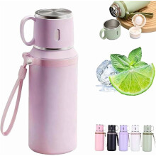 Bouteille isotherme en acier inoxydable avec couvercle, maintien au chaud/froid 12 h