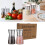Χειροκίνητος μύλος πιπεριού 2 τεμαχίων με γυάλινο μπουκάλι, από ανοξείδωτο 2