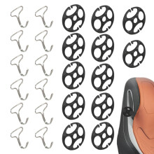 Juego de 12 ganchos negros para fundas de asientos de coche con placa color ciruela y clips de bloqueo metálicos – Compatibles con la mayoría de