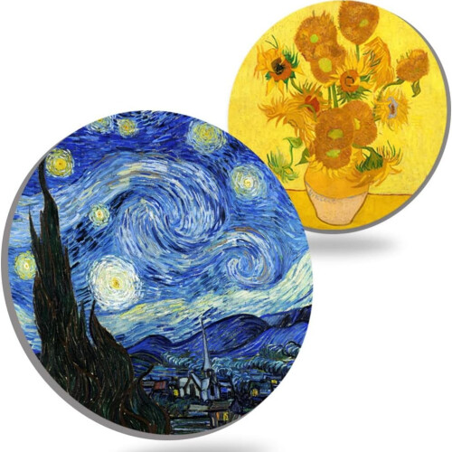 Van Gogh Keramiske Drikkebrikker Sett med 4