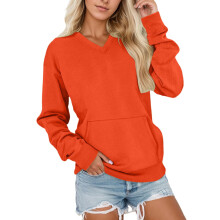 Fleece pullover sweatshirt blød termisk vintertøj hyggelig oversized rundhalset top med lommer for afslappet atletisk komfort