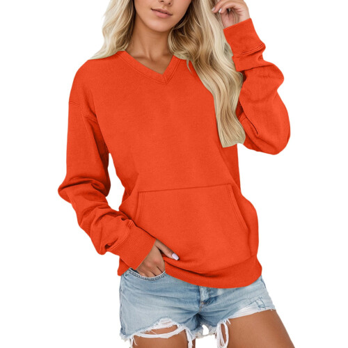 Felpa pullover in pile, morbida e termica, ideale per l'inverno, comoda e oversize con scollo rotondo e tasche, perfetta per il tempo libero e lo