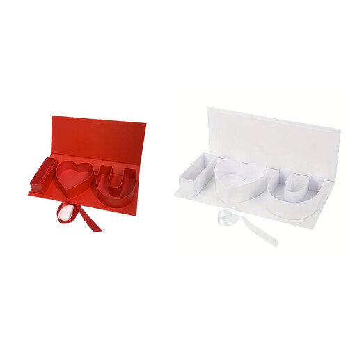 Jag älskar dig hjärtformad presentask, röd, 2-pack