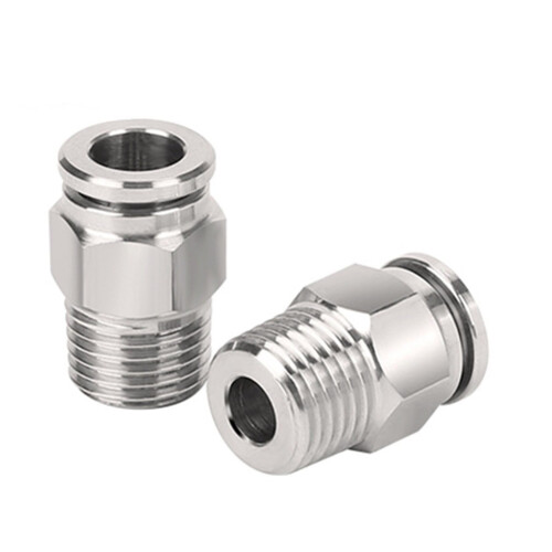 Rustfri stål han-lynkobling BSP1/8" til 1/2"