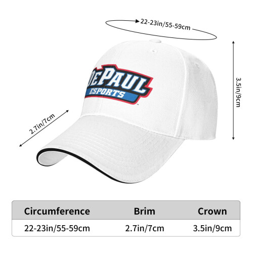 Πανεπιστήμιο Depaul Unisex καπέλα μπέιζμπολ, καπέλα σάντουιτς, καπέλο μπαμπά, casual 2