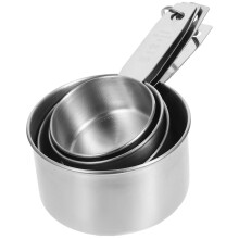 Ensemble de tasses à mesurer en acier inoxydable pour la pâtisserie, avec mesures gravées et finition antirouille