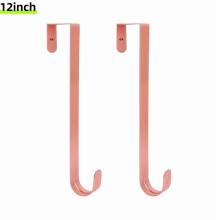 Lot de 2 crochets de 30 cm (12 pouces) à suspendre à une porte – Crochet métallique pour couronne de Noël, compatible avec les portes standard