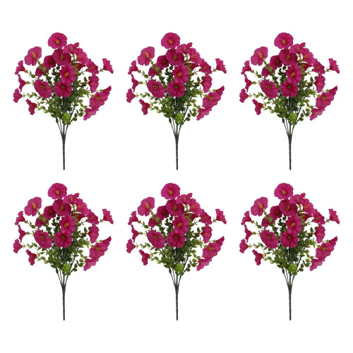 Set di 6 fiori artificiali realistici in seta per esterni