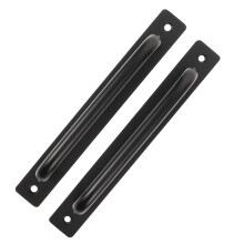 Set of 2 Black Aluminum Alloy Door Handles with Ergonomic Grip for Interior Doors, Kitchen, Bathroom, and Garden Gates